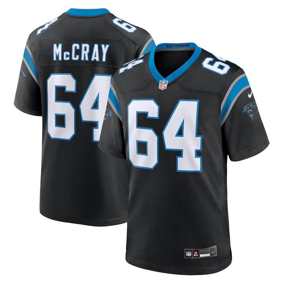 Men Carolina Panthers #64 Justin McCray Nike Black Team Game NFL Jersey